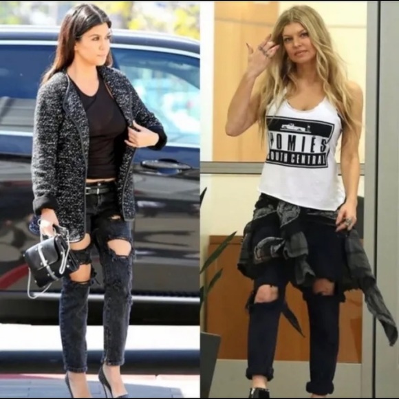 ONE TEASPOON Trashed Freebirds Zippered Ankle Black Size 25 - Picture 2 of 14